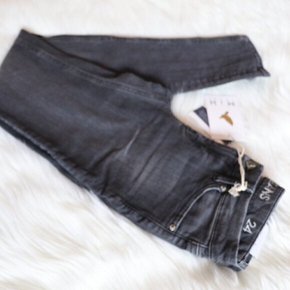 NEW Anthropologie M.i.H Grey Low Rise Skinny Jeans Size 24 - Picture 7 of 15